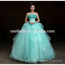 China Supplier Custom Made Big Backless Ball Ball Robe de mariée verte 2017 Puffy Ball Gown